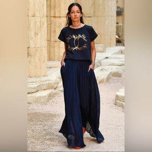 Chanel Wide Leg Pleated Pants 34